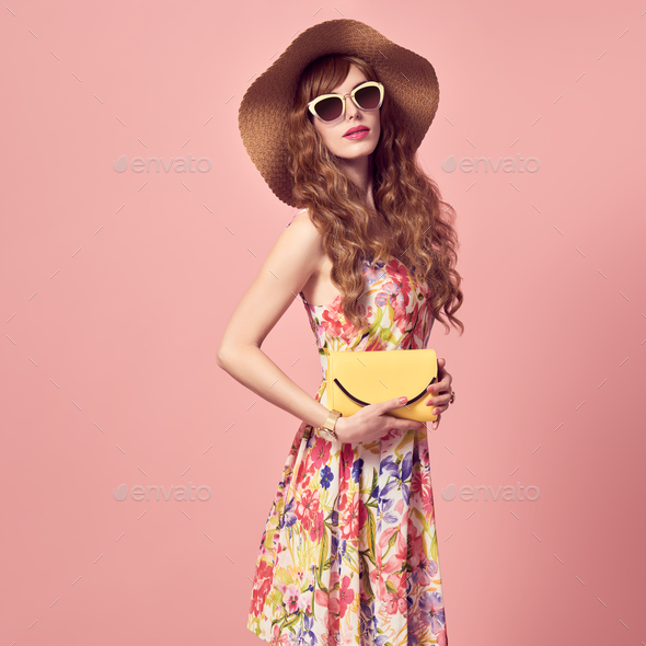 Gorgeous Slim fashion woman. Stylish Summer Outfit - Stock Photo - Images