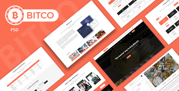 BITCO - Bitcoin and Cryptocurrency  Multi Page PSD Template