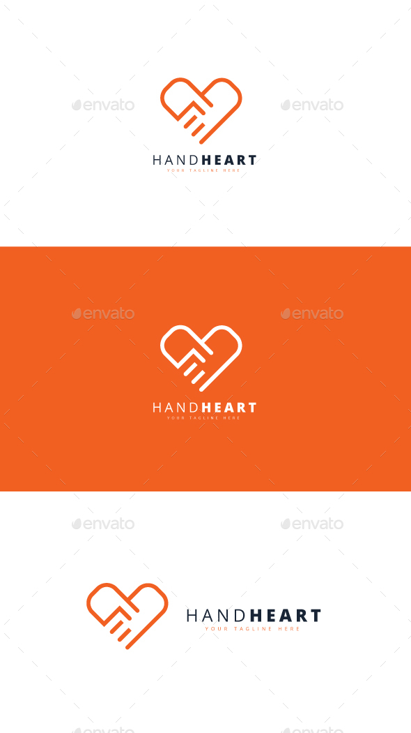 Hand Heart Logo - Humans Logo Templates