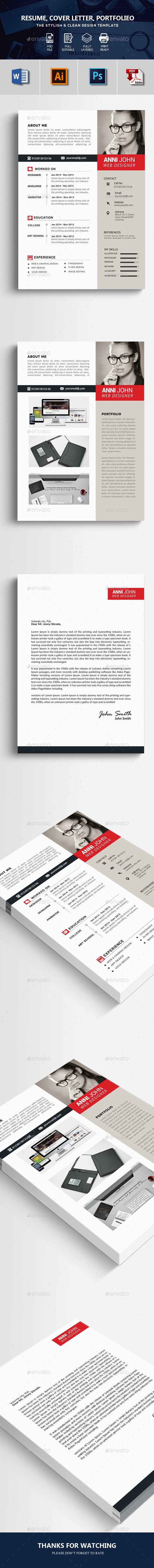 Word CV Resume 3 Pages - Resumes Stationery