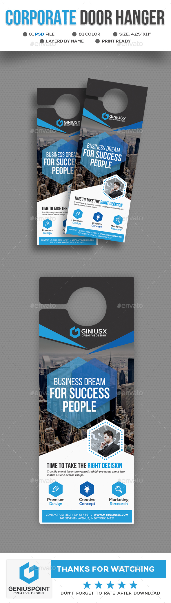 Corporate Door Hanger - Miscellaneous Print Templates