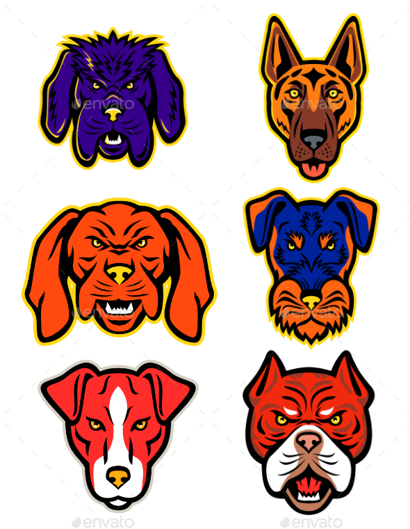 Working Dogs Mascot Collection Set - Animals Characters
