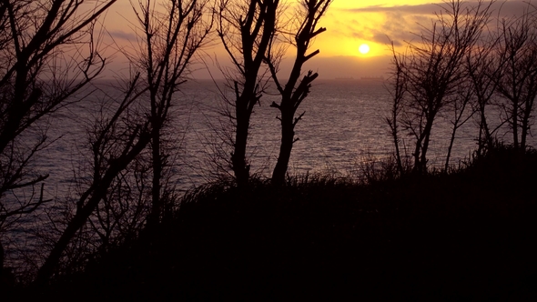 Sea Coast and Beautiful Sea Sunset.