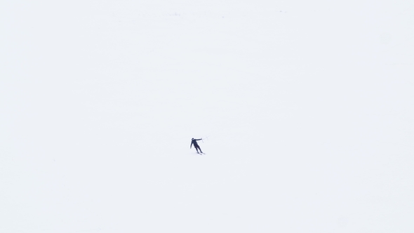 Aerial View of People Engaged in Extreme Sports in Winter