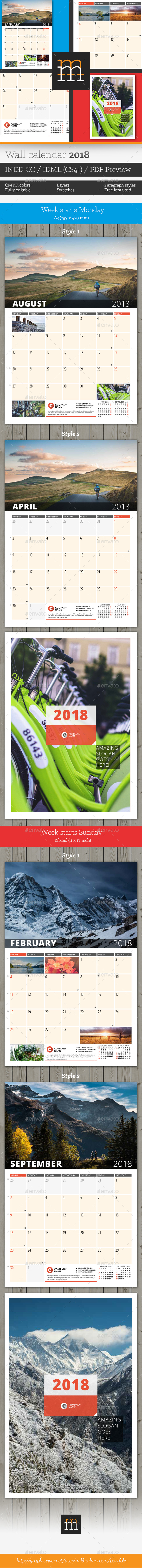 Wall Calendar 2018 - Calendars Stationery