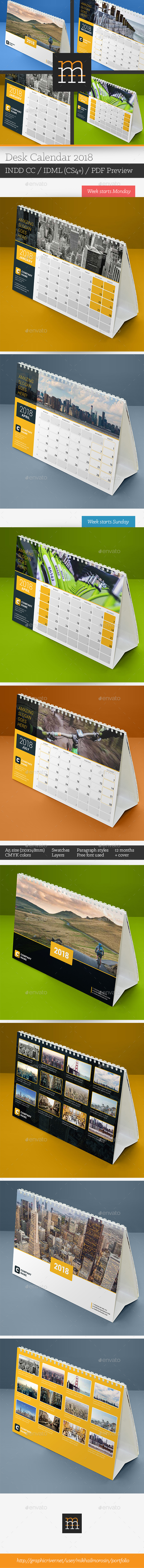 Desk Calendar 2018 - Calendars Stationery
