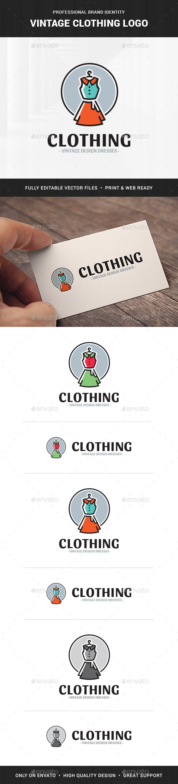 Vintage Clothing Logo Template - Objects Logo Templates