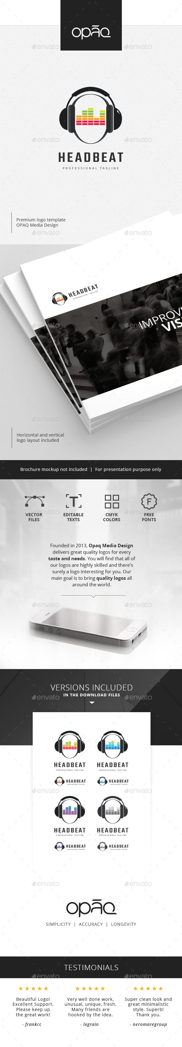 Headphone Music Beat Logo - Symbols Logo Templates