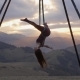 Beautiful Girl Practicing Fly-yoga Poses - VideoHive Item for Sale