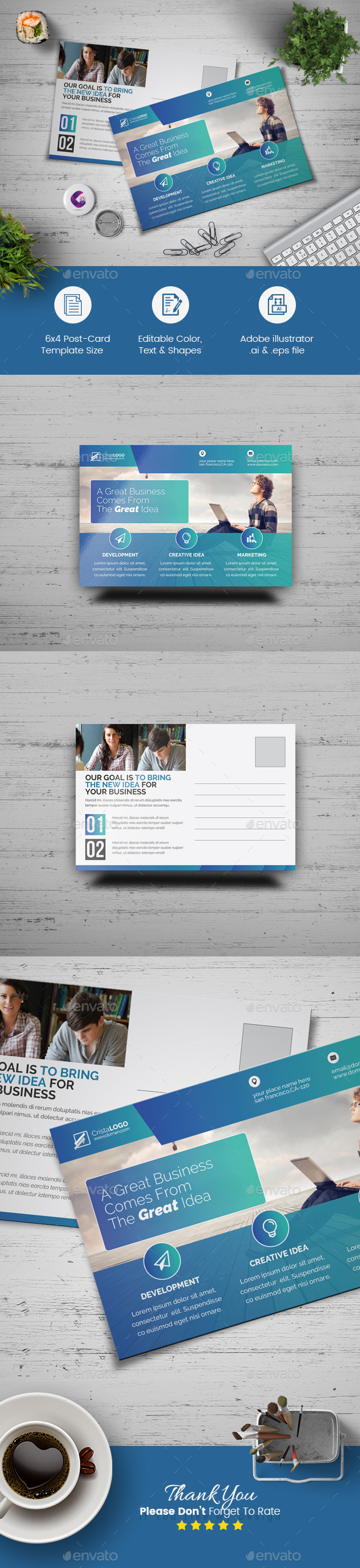 Postcard Template - Cards & Invites Print Templates