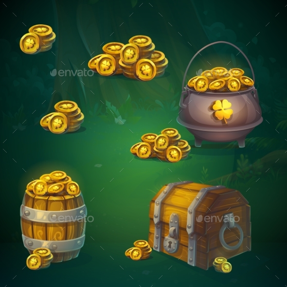 Set of Different Items for Shadowy Forest GUI - Miscellaneous Vectors