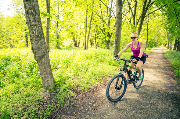 woman and bike