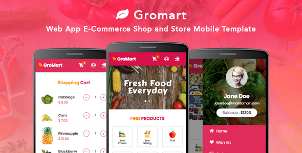 Special GroMart - Web App E-Commerce Shop and Store Mobile Template