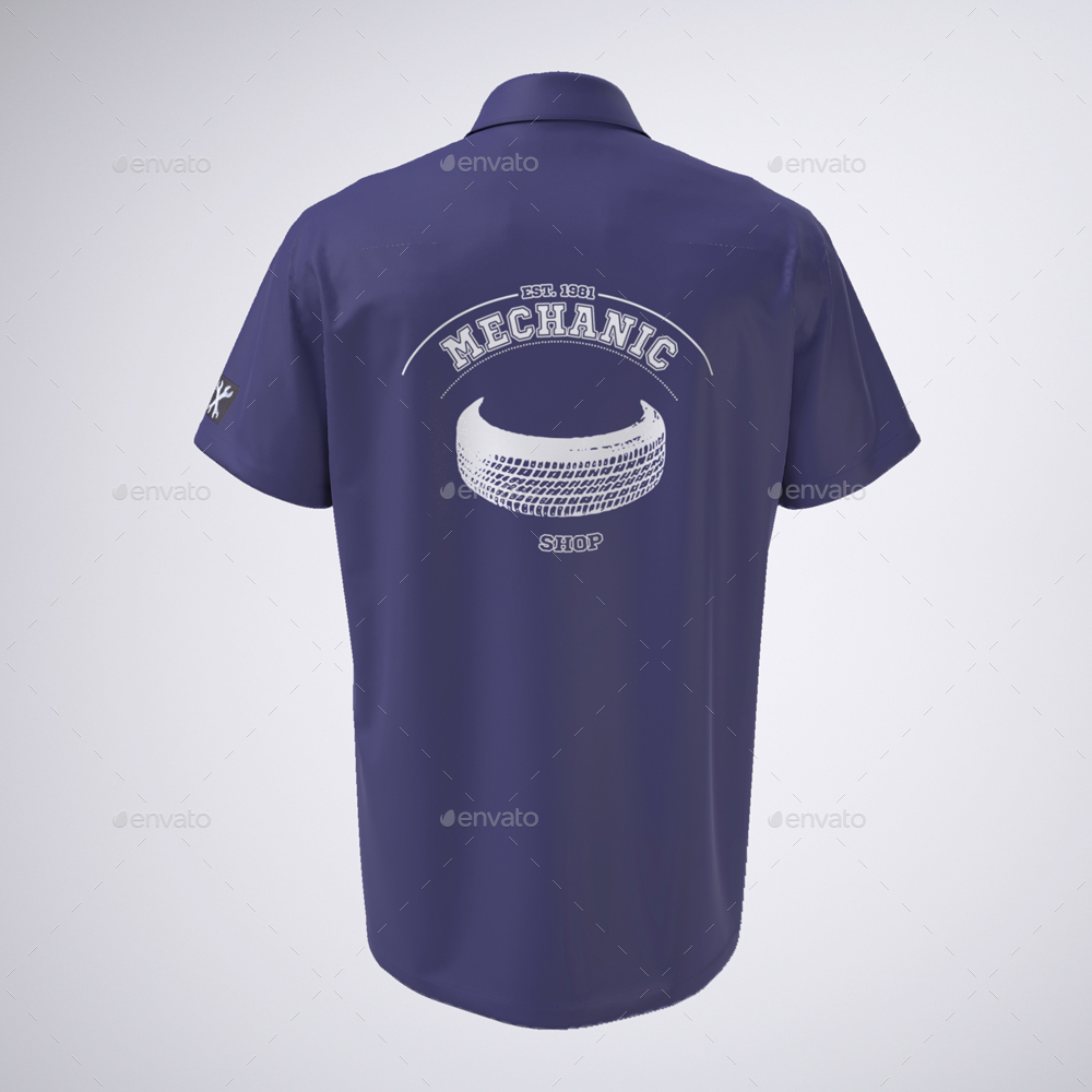 Download Work Shirt with Short Sleeves Mock-Up by Sanchi477 | GraphicRiver