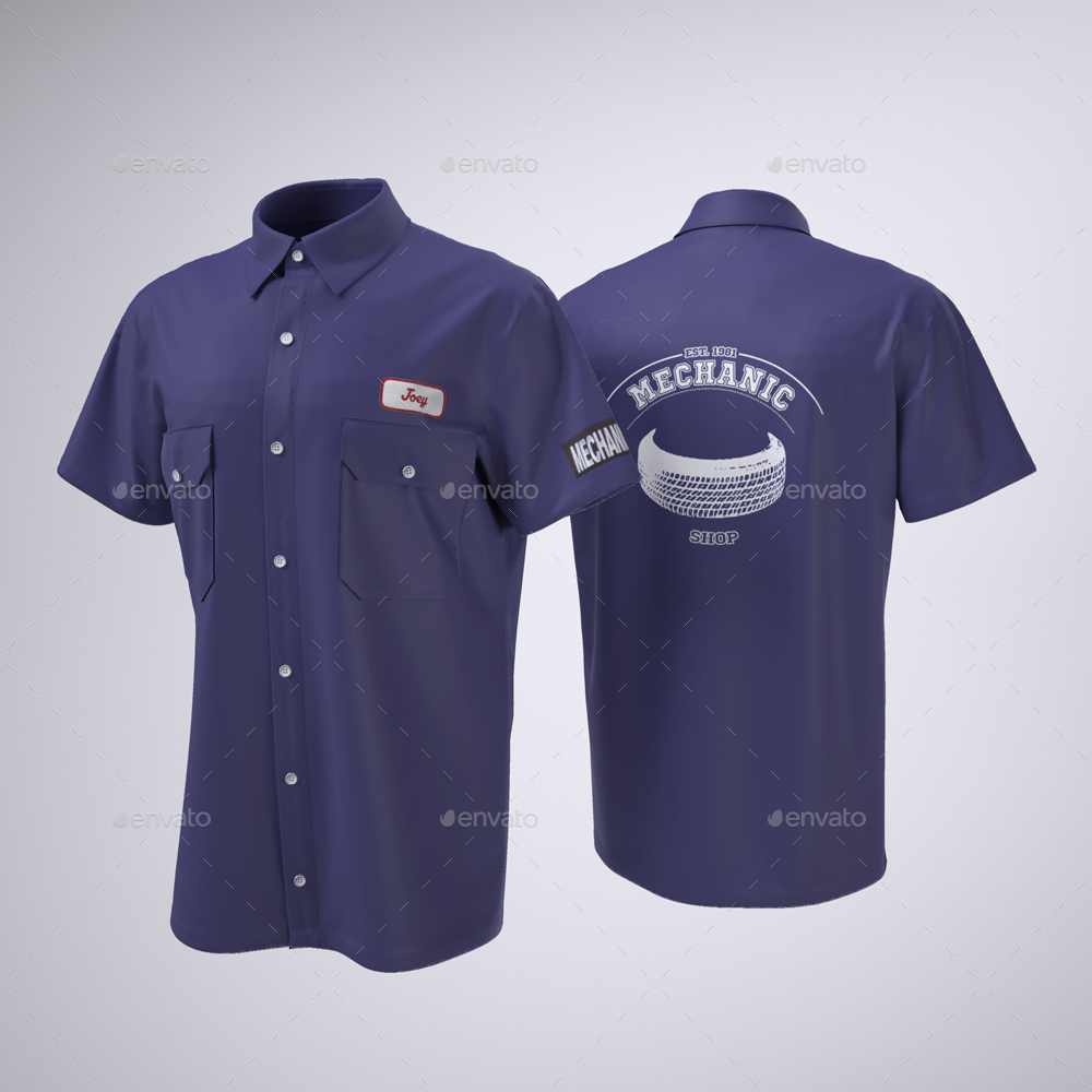 Download Work Shirt with Short Sleeves Mock-Up