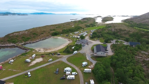 Bronnoysund Beautiful Nature Norway Aerial View of the Campsite To Relax alt