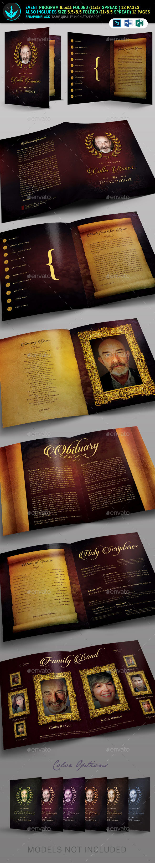 Royal Funeral Program Template - Informational Brochures