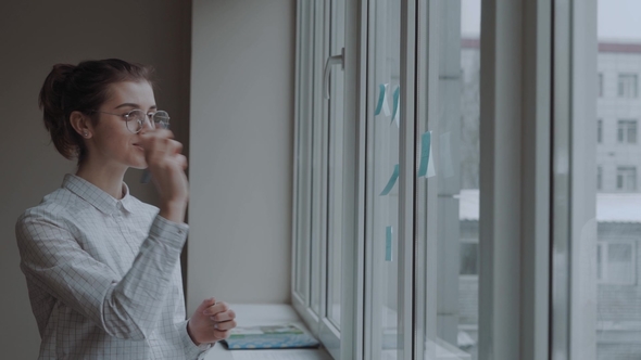 Young Professional Lady. Concentrated on a Project