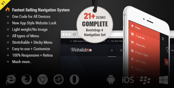 Web Slide - Bootstrap 4 Mega Menu Responsive - CodeCanyon Item for Sale