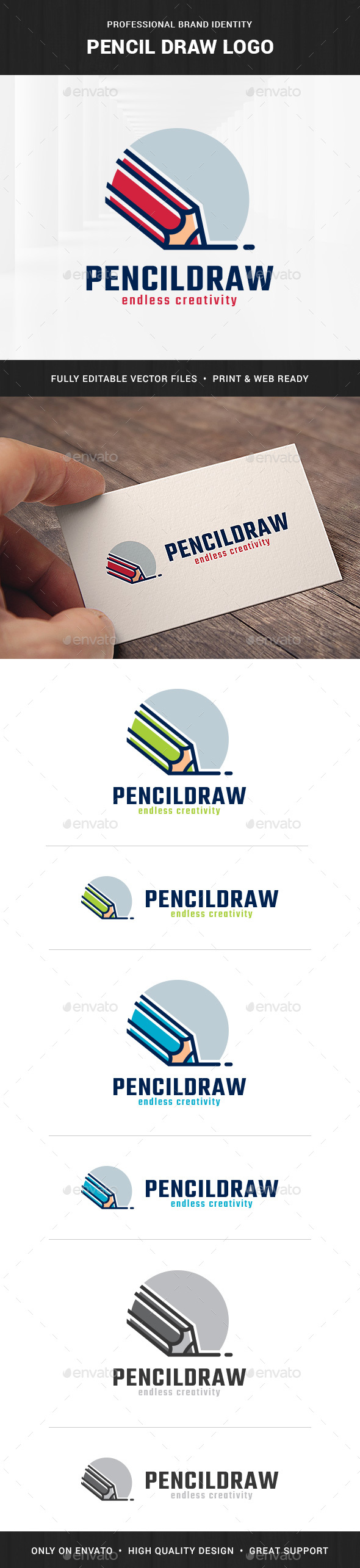 Pencil Draw Logo Template - Objects Logo Templates
