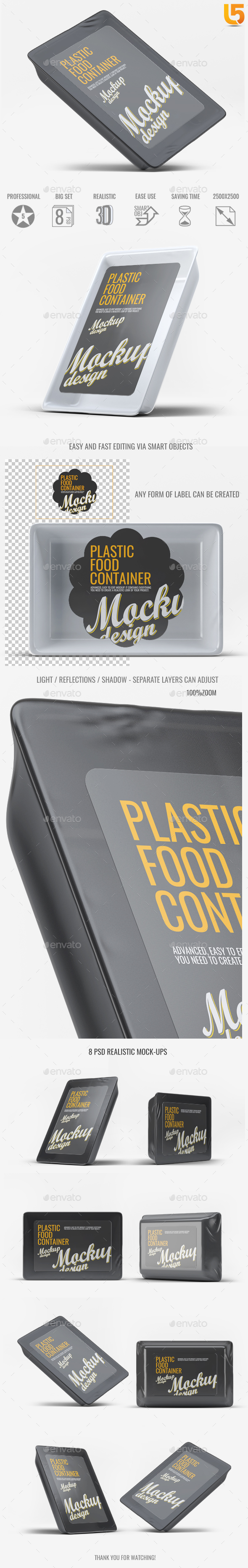 Plastic Food Tray Mock-Up - Food and Drink Packaging