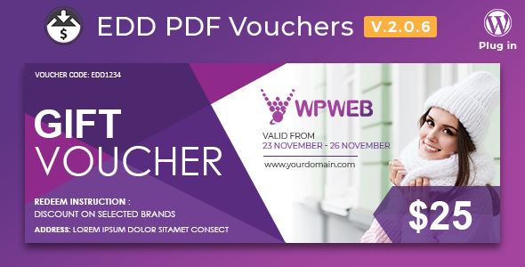 Easy Digital Downloads - PDF Vouchers - CodeCanyon Item for Sale