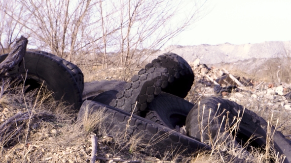 A Pile of Old Rotten Rubber Tires