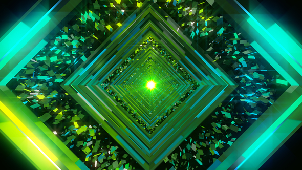Abstract Green Crystal VJ