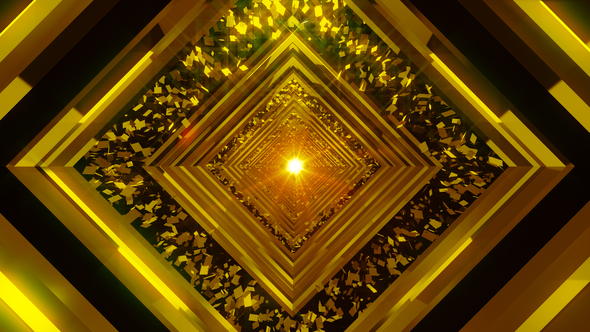 Abstract Gold Crystal VJ