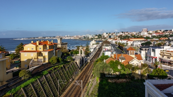 Estoril with Trains, Clouds and Traffic
