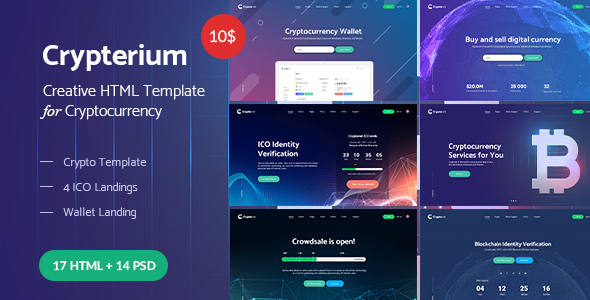 Crypterium - Cryptocurrency & ICO Landing Pages HTML Pack