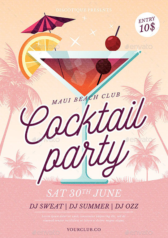 Cocktail Party Flyer, Print Templates | GraphicRiver