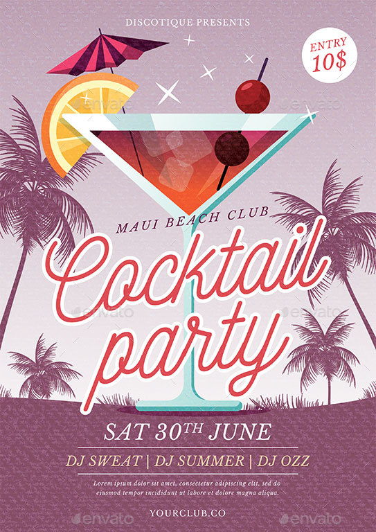 Cocktail Party Flyer, Print Templates | GraphicRiver