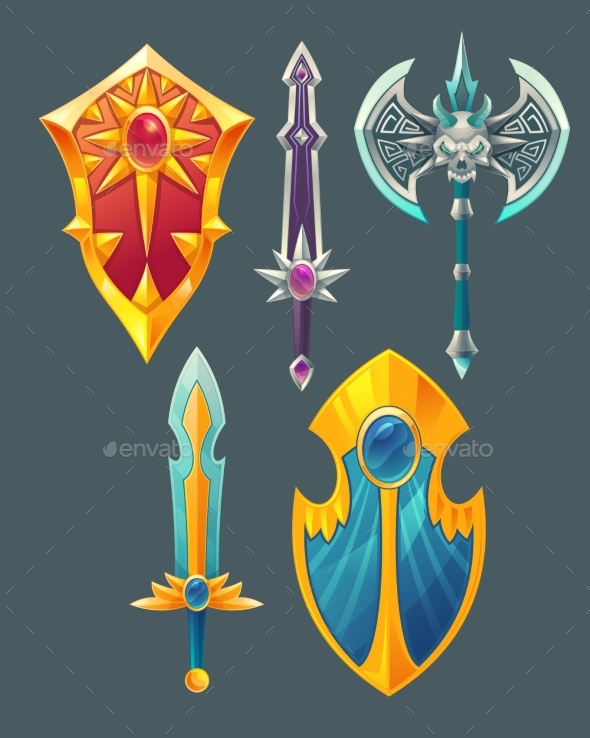 Vector Weapons for Fantasy Game - Man-made Objects Objects