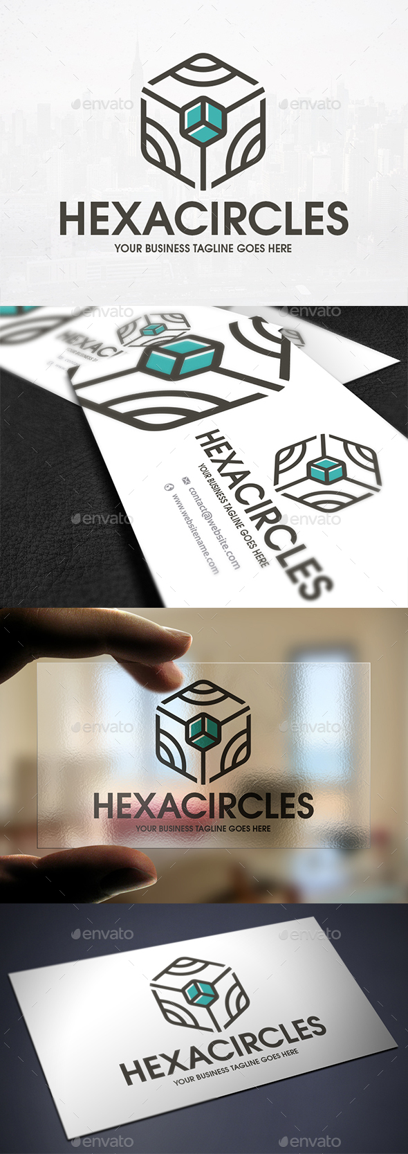 Hexa Cube Line Logo - Vector Abstract