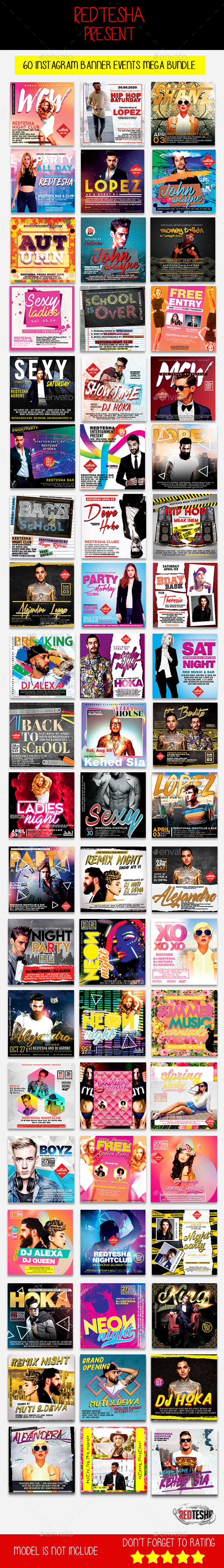 60 Instagram Banner Events Mega Bundle - Banners & Ads Web Elements