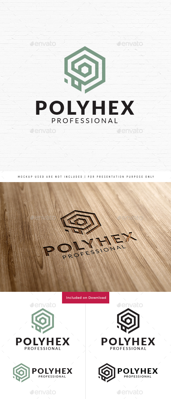 Polyhex P Letter Logo - Letters Logo Templates