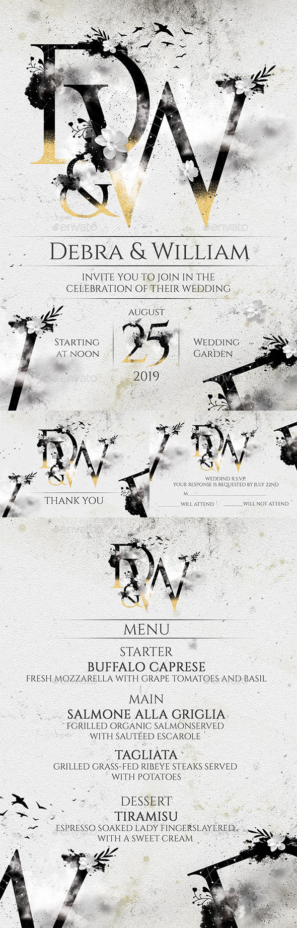 Typography Wedding Invitation - Wedding Greeting Cards