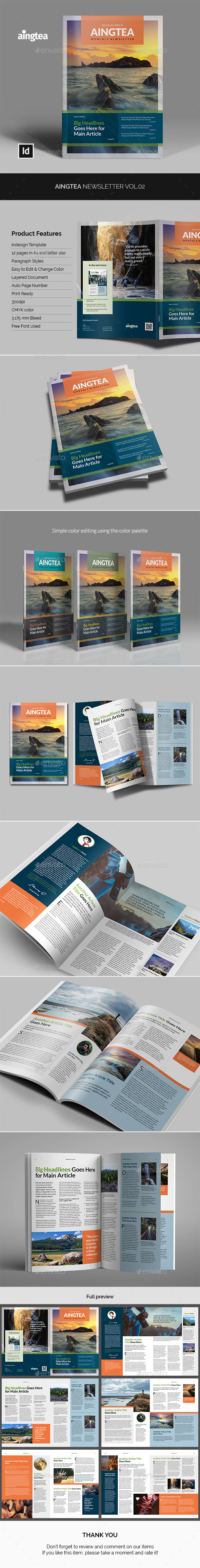 Aingtea Newsletter Vol.02 - Newsletters Print Templates
