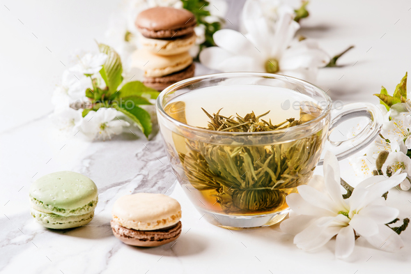 Tea with spring flowers - Stock Photo - Images