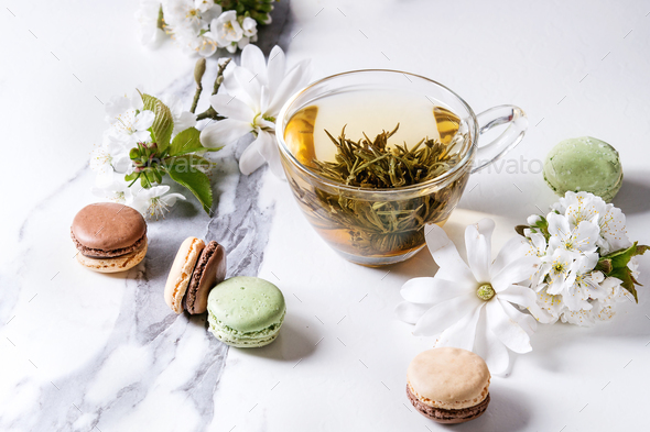 Tea with spring flowers - Stock Photo - Images