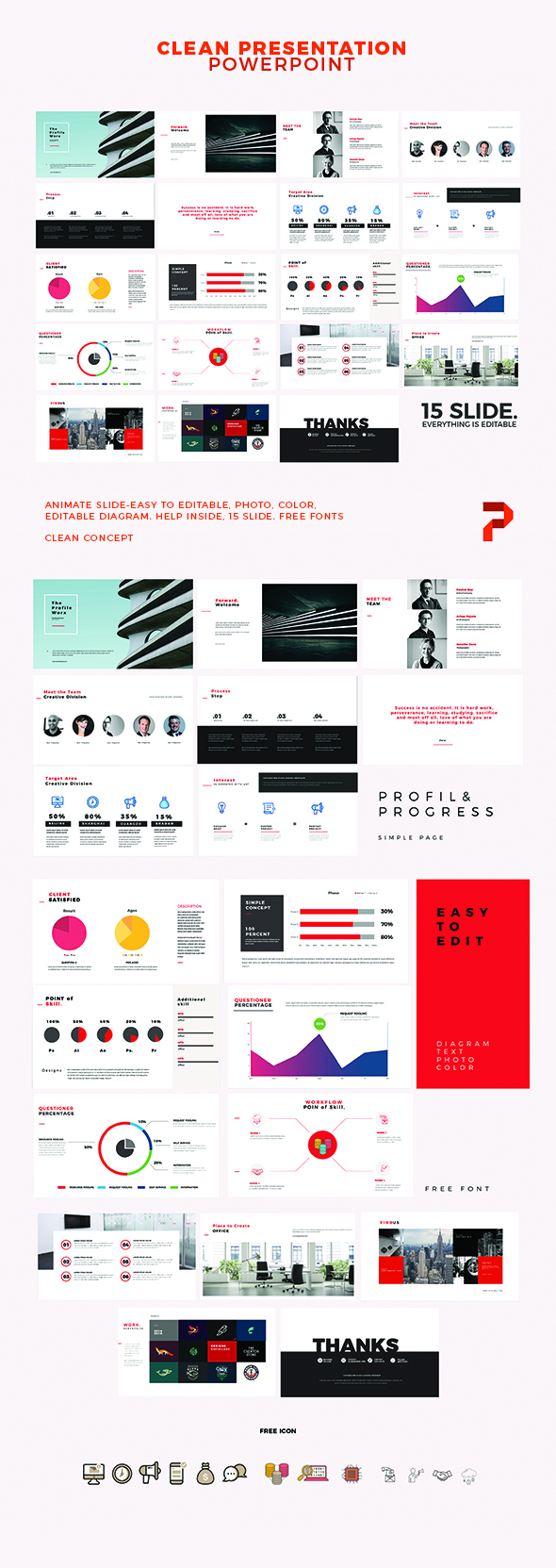 Clean Presentation - PowerPoint Templates Presentation Templates