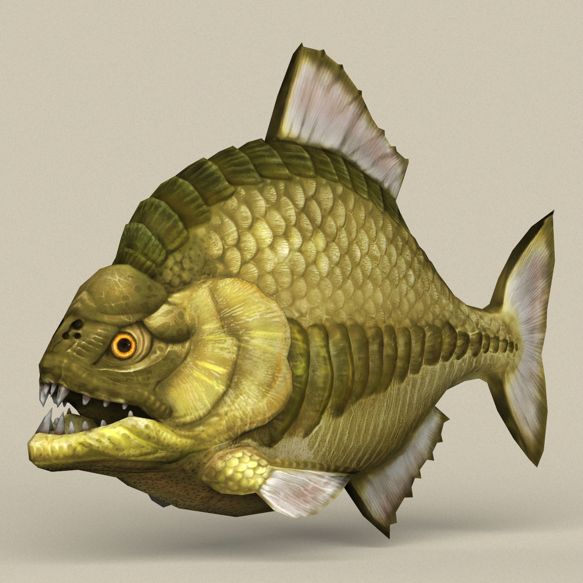 Game Ready Monster Fish by plantworld3d