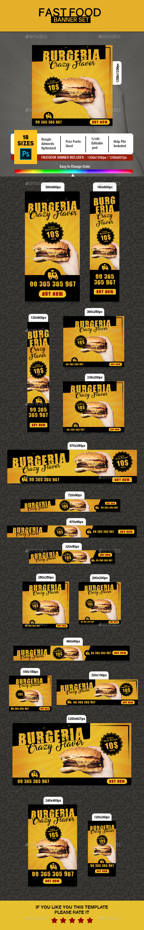 Fast Food Banner - Banners & Ads Web Elements