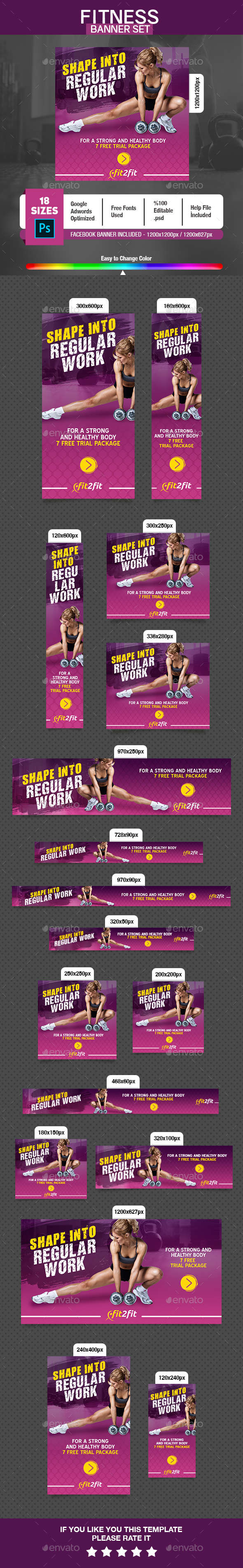 Fitness Banner - Banners & Ads Web Elements