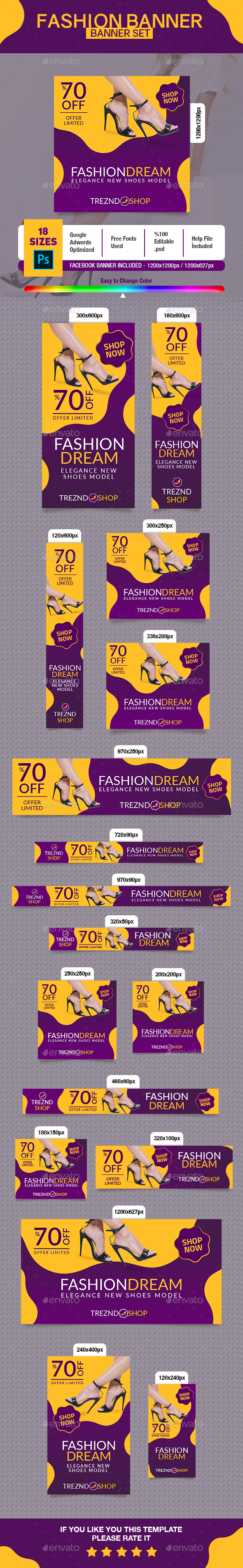 Fashion Shoes Banner - Banners & Ads Web Elements