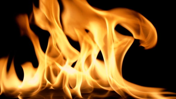 Slow Movement of Clean Fire, Igniting and Burning, Stock Footage ...