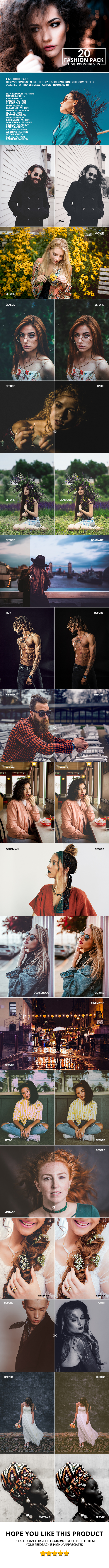 20 Fashion Pack Lightroom Presets - Lightroom Presets Add-ons