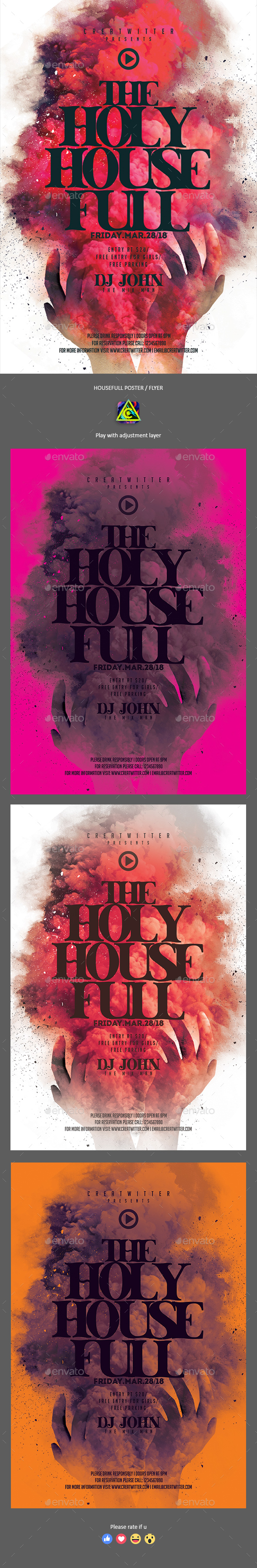 Housefull Poster / Flyer - Clubs & Parties Events