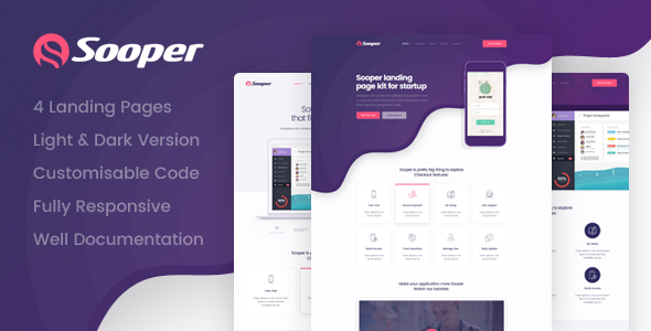 Sooper - Mobile, Desktop, Web App Showcase HTML Template